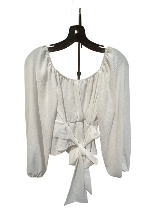 Altar'd State Tops - White Long Sleeve Tie Back Crop Top Small Boho